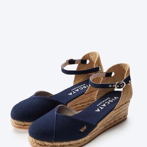 Viscata Pubol Canvas Espadrille Wedges size 9
